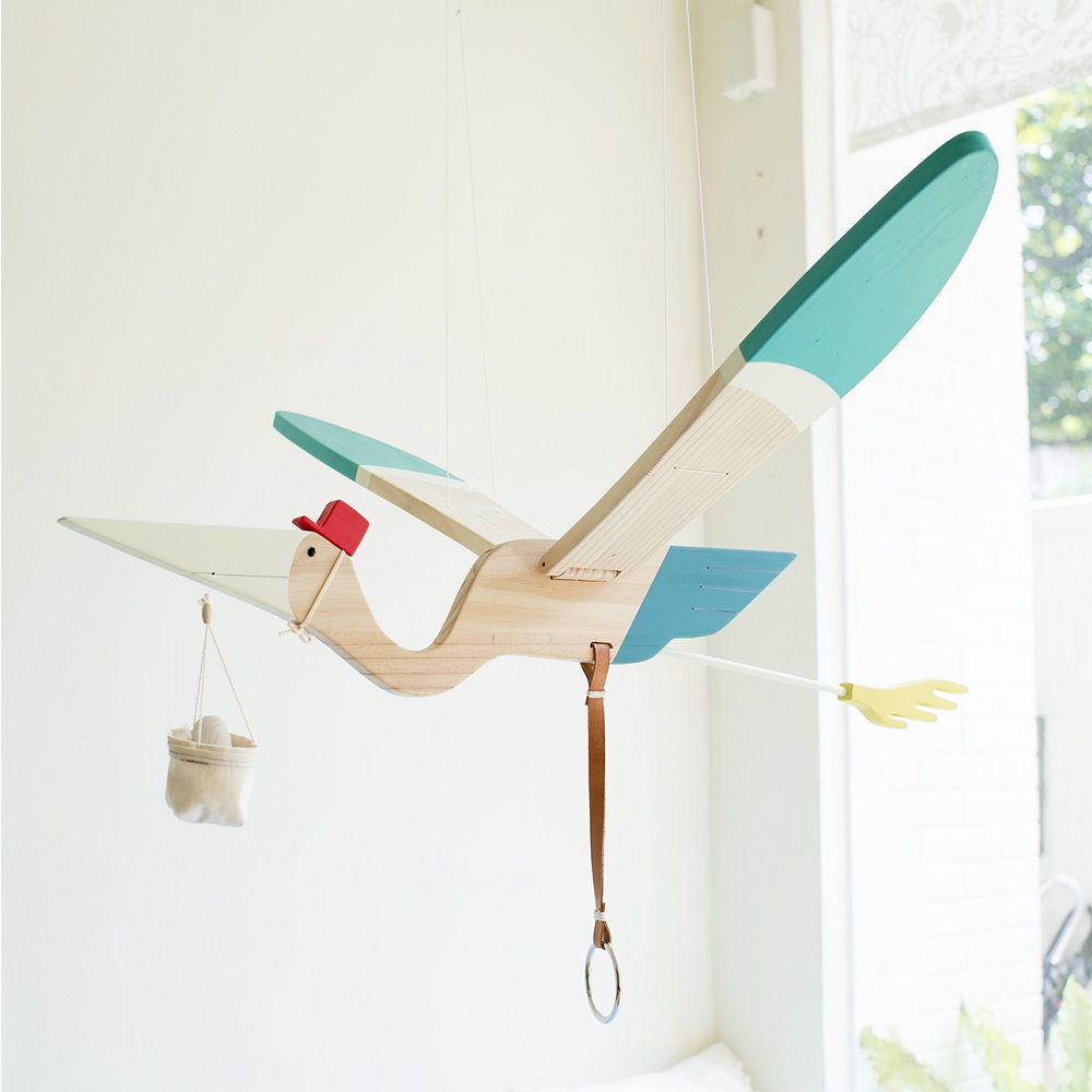 Eguchi Wooden Baby Mobile Bird - Pelican for Baby & Kids